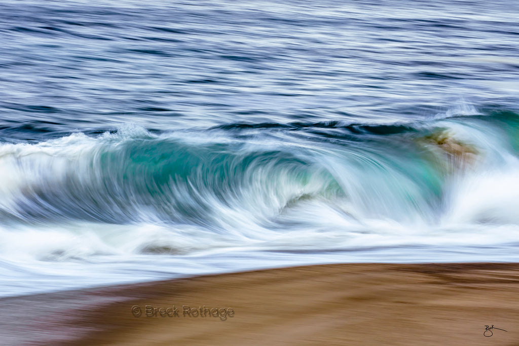 Smooth Roll Blues Fine Art by Breck Rothage - Big Ocean Wave