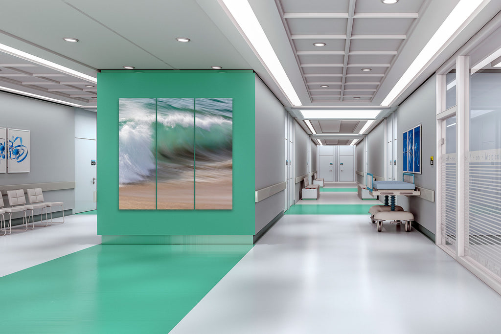 Custom installation of Aquaflow Fine Art in a medical facility.