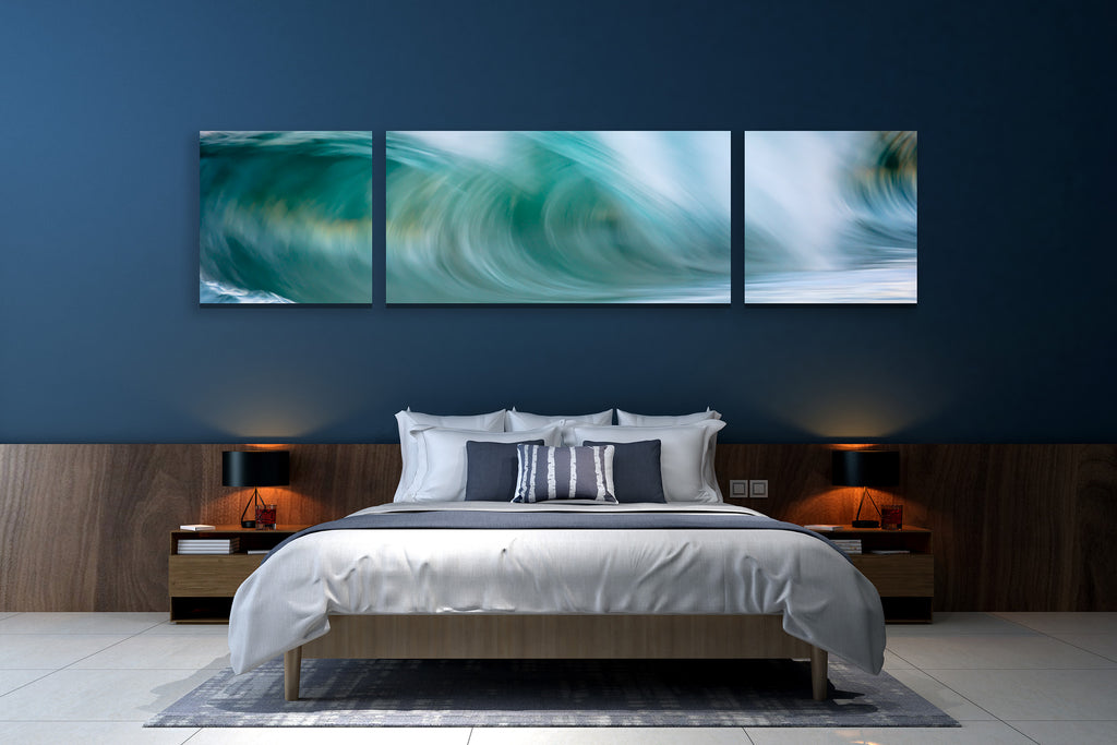 Essence of 716am 12 ft. x 3 ft. triptych - Wave Fine Art