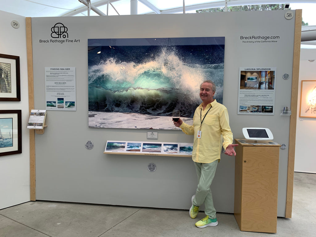 Breck Rothage with Sea Gem fine art at Festival of the Arts Laguna Beach 2022