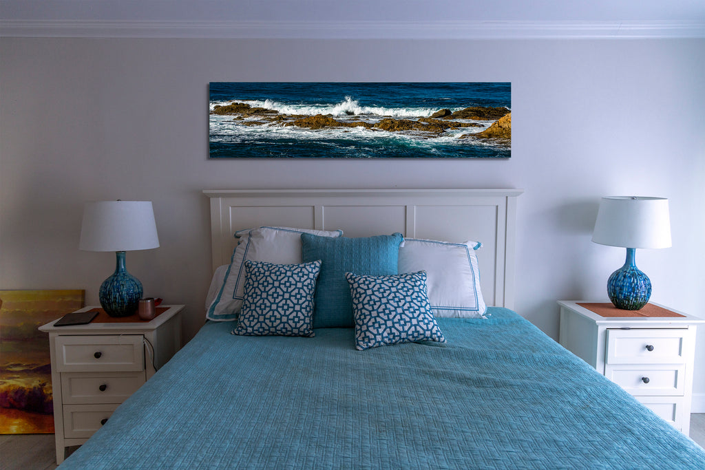 Montage 262 is available in sizes up to 16 ft. where this coastal luxury reigns on walls with HD clarity, smoothness, and unmatched richness of color on the highest-quality, fine-art aluminum canvas.  