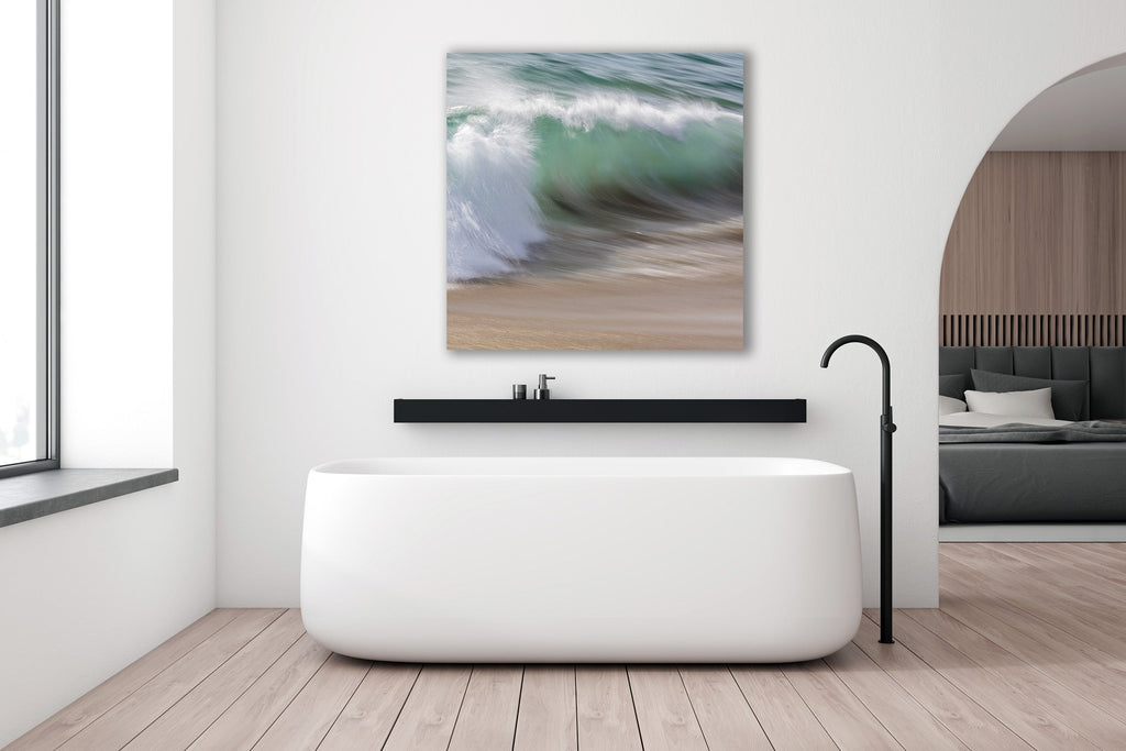 Aquaflow shown below at 4 ft. x 4 ft. on the highest-quality aluminum canvas available. 