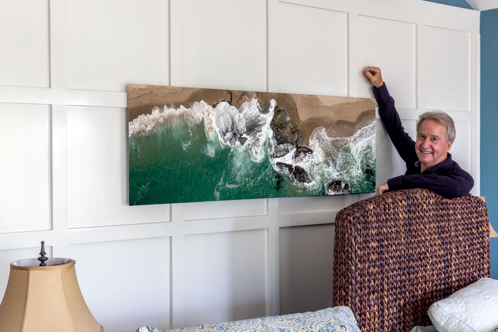 Aliso Point 360 - 60 x 20 on fine art aluminum canvas with the artist, Breck Rothage.