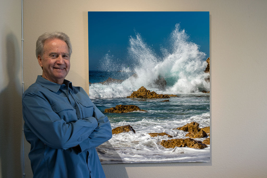 The artist with Saltshaker fine art from Laguna Beach CA. - Breck Rothage Coastal Fine Art