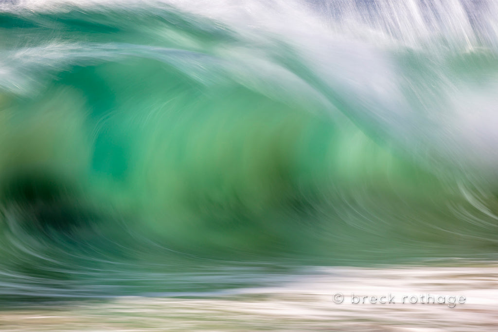 Available up to 12 ft. x 8 ft., Green Window fine art has the smoothness and clarity of looking through an HD window to a breaking Laguna Beach wave. 