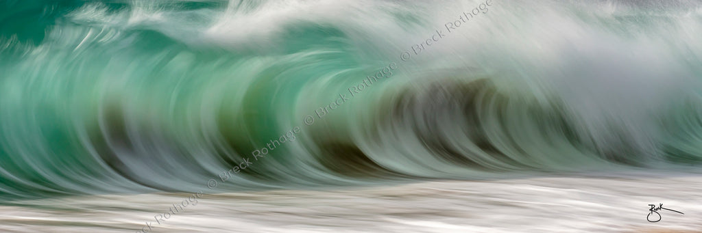Rolling Pacific Fine Art is the latest addition to The Impressions Collection — our most popular artworks for coastal interior design. The high elegance of this fine art makes it a standout for luxury, coastal applications. Generous with deep greens and swaths of turquoise, this wave is exquisitely balanced with sweeping, sandy tans from the shore beneath this shore breaking wave. 