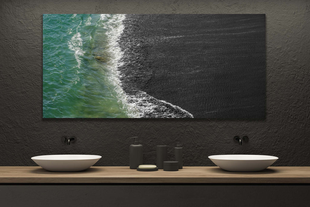 Popular with corporate clients and and in coastal homes, Simple Pleasures Silvertone is available in sizes up to 6 ft. Complete with HD clarity and unmatched richness of color set this true fine art apart. It is also finished on the highest-quality aluminum canvas available.  