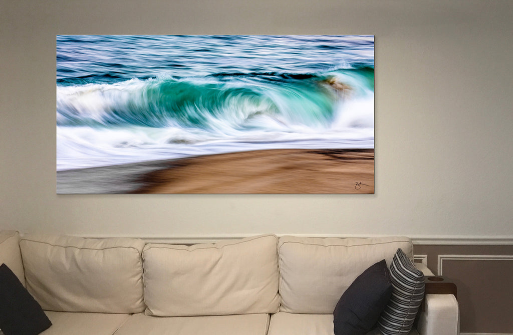 Smooth Roll Wave Fine Art installed in Naples Florida on an 8 ft. aluminum canvas.